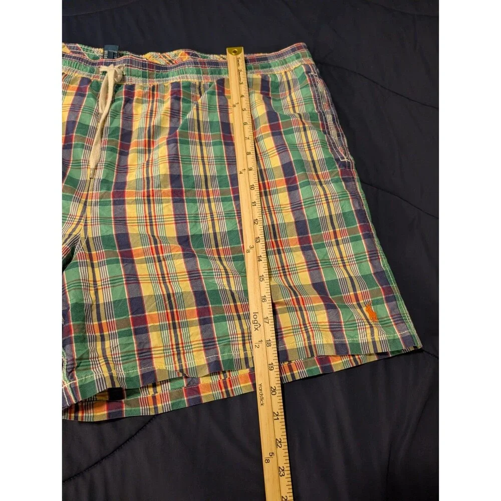 Polo Ralph Lauren Swim Shorts (Bathing Suit)! 3XB Yellow Plaid Slimmer Fit